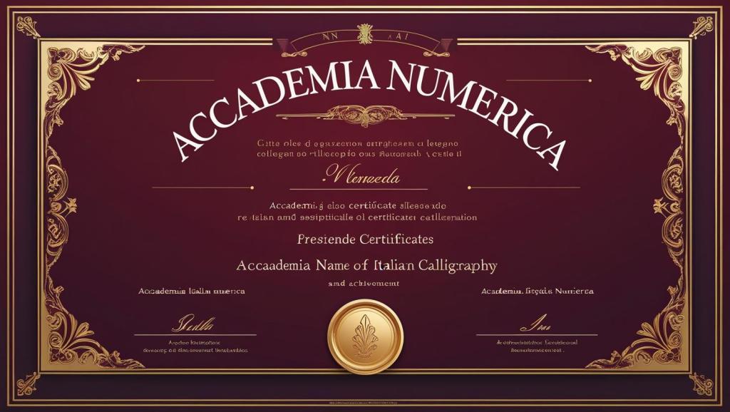 Title: Italian Calligraphy Certificate Accademia Numerica Services: • Golden name and logo creation • Customized visual de...