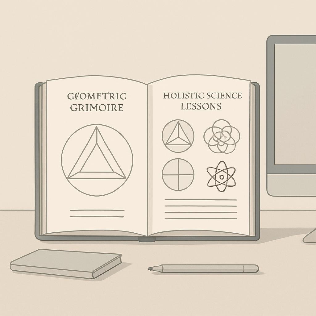 Illustrazione di un libro aperto con una prima pagina, contenente adnotazioni simboliche attinenti la legge della gravità.